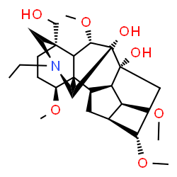ChemSpider 2D Image | (1alpha,5xi,6beta,14alpha,16beta)-20-Ethyl-4-(hydroxymethyl)-1,6,14,16-tetramethoxyaconitane-7,8-diol | C25H41NO7