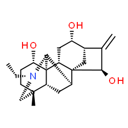 ChemSpider 2D Image | (1R,2R,4S,5S,7R,8R,9R,16S,17R)-11-Ethyl-13-methyl-6-methylene-11-azahexacyclo[7.7.2.1~5,8~.0~1,10~.0~2,8~.0~13,17~]nonadecane-4,7,16-triol | C22H33NO3