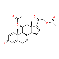 ChemSpider 2D Image | (11Î²)-11,21-Bis(acetyloxy)pregna-1,4,16-triene-3,20-dione | C25H30O6