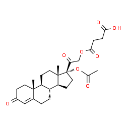 ChemSpider 2D Image | 4-[(17-Acetoxy-3,20-dioxopregn-4-en-21-yl)oxy]-4-oxobutanoic acid | C27H36O8