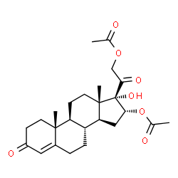 ChemSpider 2D Image | (16alpha)-17-Hydroxy-3,20-dioxopregn-4-ene-16,21-diyl diacetate | C25H34O7