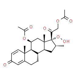 ChemSpider 2D Image | (11beta,16alpha)-17-Hydroperoxy-16-methyl-3,20-dioxopregna-1,4-diene-11,21-diyl diacetate | C26H34O8