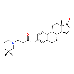 ChemSpider 2D Image | 17-Oxoestra-1,3,5(10)-trien-3-yl 3-(3,3-dimethyl-1-piperidinyl)propanoate | C28H39NO3
