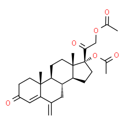 ChemSpider 2D Image | 6-Methylene-3,20-dioxopregn-4-ene-17,21-diyl diacetate | C26H34O6
