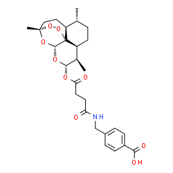 ChemSpider 2D Image | 4-{[(4-Oxo-4-{[(4S,5R,8S,9R,10S,12R,13S)-1,5,9-trimethyl-11,14,15,16-tetraoxatetracyclo[10.3.1.0~4,13~.0~8,13~]hexadec-10-yl]oxy}butanoyl)amino]methyl}benzoic acid | C27H35NO9