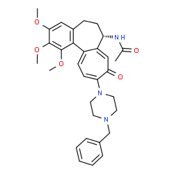 ChemSpider 2D Image | N-[(7S)-10-(4-Benzyl-1-piperazinyl)-1,2,3-trimethoxy-9-oxo-5,6,7,9-tetrahydrobenzo[a]heptalen-7-yl]acetamide | C32H37N3O5