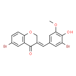 ChemSpider 2D Image | (3E)-6-Bromo-3-(3-bromo-4-hydroxy-5-methoxybenzylidene)-2,3-dihydro-4H-chromen-4-one | C17H12Br2O4