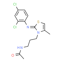ChemSpider 2D Image | N-{3-[(2Z)-2-[(2,4-Dichlorophenyl)imino]-4-methyl-1,3-thiazol-3(2H)-yl]propyl}acetamide | C15H17Cl2N3OS