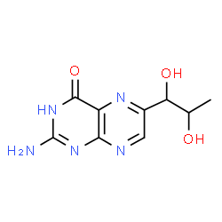 ChemSpider 2D Image | 2-Amino-6-(1,2-dihydroxypropyl)-4(1H)-pteridinon | C9H11N5O3