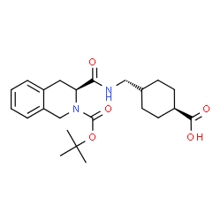 ChemSpider 2D Image | cis-4-[({[(3S)-2-{[(2-Methyl-2-propanyl)oxy]carbonyl}-1,2,3,4-tetrahydro-3-isoquinolinyl]carbonyl}amino)methyl]cyclohexanecarboxylic acid | C23H32N2O5