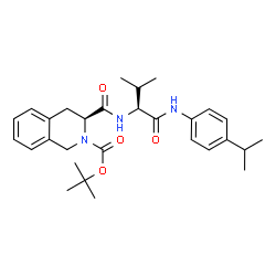 ChemSpider 2D Image | tert-Butyl (3S)-3-({(2S)-1-[(4-isopropylphenyl)amino]-3-methyl-1-oxobutan-2-yl}carbamoyl)-3,4-dihydroisoquinoline-2(1H)-carboxylate | C29H39N3O4