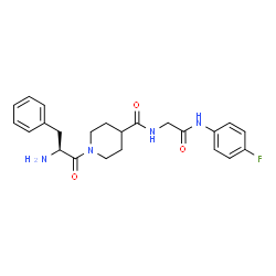 ChemSpider 2D Image | N-{2-[(4-Fluorophenyl)amino]-2-oxoethyl}-1-(L-phenylalanyl)-4-piperidinecarboxamide | C23H27FN4O3