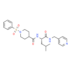 ChemSpider 2D Image | N~2~-{[1-(Phenylsulfonyl)-4-piperidinyl]carbonyl}-N-(4-pyridinylmethyl)-L-leucinamide | C24H32N4O4S