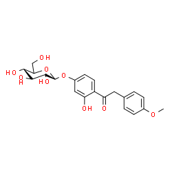 ChemSpider 2D Image | 3-Hydroxy-4-[(4-methoxyphenyl)acetyl]phenyl (5xi)-beta-D-xylo-hexopyranoside | C21H24O9