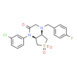 ChemSpider 2D Image | (4aR,7aS)-1-(3-Chlorophenyl)-4-(4-fluorobenzyl)hexahydrothieno[3,4-b]pyrazin-2(1H)-one 6,6-dioxide | C19H18ClFN2O3S