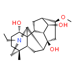 ChemSpider 2D Image | aconitane-1,8,14-triol, 20-ethyl-16-methoxy-4-methyl-, (1alpha,14alpha)- | C22H35NO4