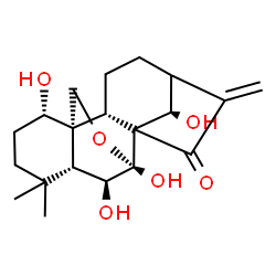 ChemSpider 2D Image | (1alpha,5beta,6beta,9beta,10alpha,14R)-1,6,7,14-Tetrahydroxy-7,20-epoxykaur-16-en-15-one | C20H28O6