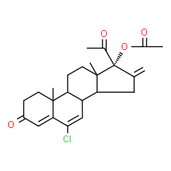 ChemSpider 2D Image | (8xi,9xi,10xi,13xi,14xi)-6-Chloro-16-methylene-3,20-dioxopregna-4,6-dien-17-yl acetate | C24H29ClO4
