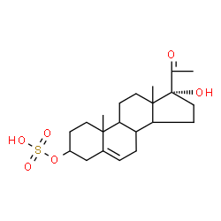 ChemSpider 2D Image | (8xi,9xi,10xi,13xi,14xi)-17-Hydroxy-20-oxopregn-5-en-3-yl hydrogen sulfate | C21H32O6S