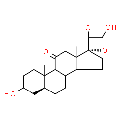 ChemSpider 2D Image | (5alpha,8xi,9xi,10xi,13xi,14xi)-3,17,21-Trihydroxypregnane-11,20-dione | C21H32O5