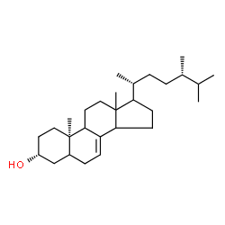 ChemSpider 2D Image | (3alpha,9xi,10alpha,13xi,14xi,17xi)-Ergost-7-en-3-ol | C28H48O