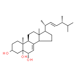 ChemSpider 2D Image | (6alpha,10alpha,13xi,14xi,17xi,22E)-Ergosta-7,22-diene-3,5,6-triol | C28H46O3