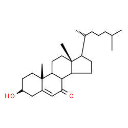 ChemSpider 2D Image | (3alpha,8alpha,9beta,10alpha,14beta,17alpha,20S)-3-Hydroxycholest-5-en-7-one | C27H44O2