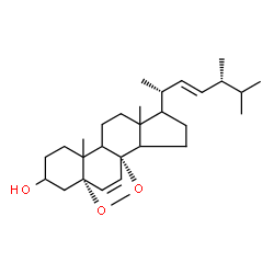 ChemSpider 2D Image | (1S,15S)-5-[(2R,3E,5R)-5,6-Dimethyl-3-hepten-2-yl]-6,10-dimethyl-16,17-dioxapentacyclo[13.2.2.0~1,9~.0~2,6~.0~10,15~]nonadec-18-en-13-ol | C28H44O3