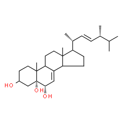 ChemSpider 2D Image | (5alpha,6alpha,9xi,10xi,13xi,14xi,17xi,22E)-Ergosta-7,22-diene-3,5,6-triol | C28H46O3