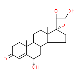ChemSpider 2D Image | (6alpha,8xi,9xi,10xi,13xi,14xi)-6,17,21-Trihydroxypregn-4-ene-3,20-dione | C21H30O5