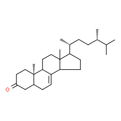 ChemSpider 2D Image | (9xi,10alpha,13xi,14xi,17xi)-Ergost-7-en-3-one | C28H46O