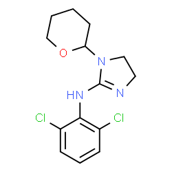 ChemSpider 2D Image | N-(2,6-Dichlorophenyl)-1-(tetrahydro-2H-pyran-2-yl)-4,5-dihydro-1H-imidazol-2-amine | C14H17Cl2N3O