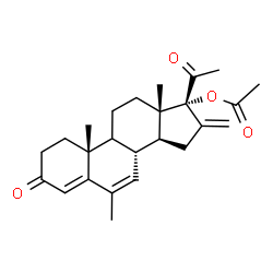 ChemSpider 2D Image | (9xi)-6-Methyl-16-methylene-3,20-dioxopregna-4,6-dien-17-yl acetate | C25H32O4