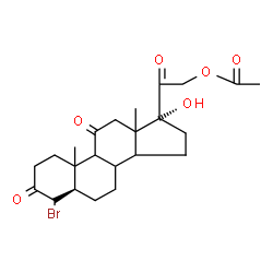 ChemSpider 2D Image | (5alpha,8xi,9xi,10xi,13xi,14xi,17alpha)-4-Bromo-17-hydroxy-3,11,20-trioxopregnan-21-yl acetate | C23H31BrO6
