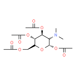 ChemSpider 2D Image | 1,3,4,6-Tetra-O-acetyl-2-deoxy-2-(dimethylamino)-beta-D-gulopyranose | C16H25NO9