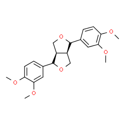 ChemSpider 2D Image | (3aR,6aR)-1,4-Bis(3,4-dimethoxyphenyl)tetrahydro-1H,3H-furo[3,4-c]furan | C22H26O6