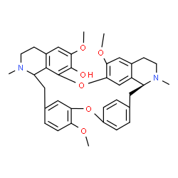 ChemSpider 2D Image | (1xi)-6,6',12-Trimethoxy-2,2'-dimethylberbaman-7-ol | C37H40N2O6