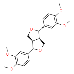 ChemSpider 2D Image | (1S,3aR,6aR)-1,4-Bis(3,4-dimethoxyphenyl)tetrahydro-1H,3H-furo[3,4-c]furan | C22H26O6