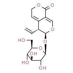 ChemSpider 2D Image | (5R,6S)-1-Oxo-5-vinyl-5,6-dihydro-1H,3H-pyrano[3,4-c]pyran-6-yl beta-D-threo-hexopyranoside | C16H20O9
