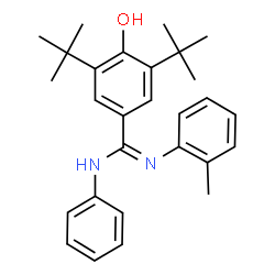 ChemSpider 2D Image | 4-Hydroxy-N-(2-methylphenyl)-3,5-bis(2-methyl-2-propanyl)-N'-phenylbenzenecarboximidamide | C28H34N2O