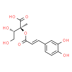 ChemSpider 2D Image | (2S,3S)-2-{[(2E)-3-(3,4-Dihydroxyphenyl)-2-propenoyl]oxy}-3,4-dihydroxy-2-methylbutanoic acid | C14H16O8
