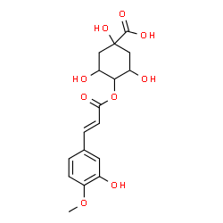 ChemSpider 2D Image | 1,3,5-Trihydroxy-4-{[(2E)-3-(3-hydroxy-4-methoxyphenyl)-2-propenoyl]oxy}cyclohexanecarboxylic acid | C17H20O9