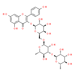 ChemSpider 2D Image | Kaempferol-3-Galactoside-6''-Rhamnoside-3'''-Rhamnoside | C33H40O19
