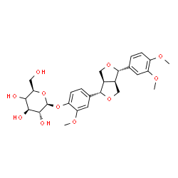 ChemSpider 2D Image | 4-[(1S,3aR,4S,6aR)-4-(3,4-Dimethoxyphenyl)tetrahydro-1H,3H-furo[3,4-c]furan-1-yl]-2-methoxyphenyl (4xi)-beta-D-xylo-hexopyranoside | C27H34O11