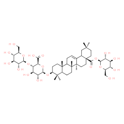 ChemSpider 2D Image | 1-O-[(3beta,5xi,9xi,18xi)-3-{[4-O-(beta-D-Glucopyranosyl)-beta-D-glucopyranuronosyl]oxy}-28-oxoolean-12-en-28-yl]-beta-D-glucopyranose | C48H76O19