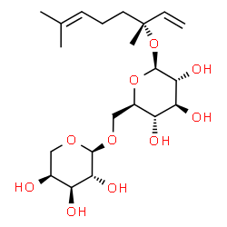 ChemSpider 2D Image | (3R)-3,7-Dimethyl-1,6-octadien-3-yl 6-O-alpha-L-arabinopyranosyl-beta-D-glucopyranoside | C21H36O10