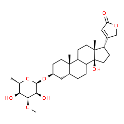 ChemSpider 2D Image | (3beta,5beta,8xi,9xi,17alpha)-3-[(6-Deoxy-3-O-methyl-alpha-L-glucopyranosyl)oxy]-14-hydroxycard-20(22)-enolide | C30H46O8