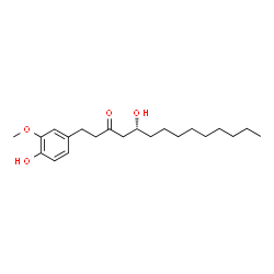 ChemSpider 2D Image | (5R)-5-Hydroxy-1-(4-hydroxy-3-methoxyphenyl)-3-tetradecanone | C21H34O4