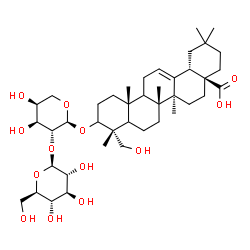 ChemSpider 2D Image | (5xi,9xi)-3-{[2-O-(beta-D-Glucopyranosyl)-alpha-L-arabinopyranosyl]oxy}-23-hydroxyolean-12-en-28-oic acid | C41H66O13