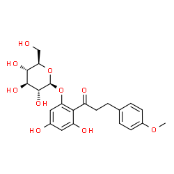ChemSpider 2D Image | 3,5-Dihydroxy-2-[3-(4-methoxyphenyl)propanoyl]phenyl beta-D-glucopyranoside | C22H26O10